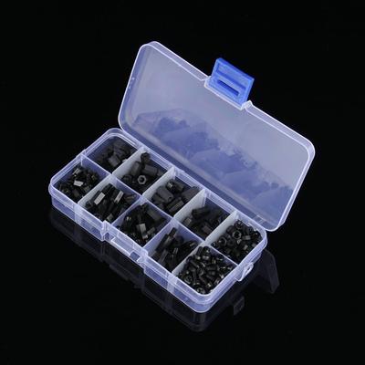 300 Stück Box M3 Nylon Abstandshalter Schrauben Muttern Sortimentskasten Sechskant Abstandshalter Muttern Reparaturwerkzeuge C-Typ