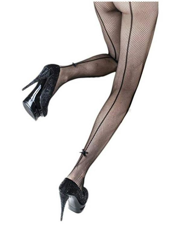 Vertical Line Bow Mesh Pantyhose - 3D Sexy Temptation, Breathable Stockings for Women