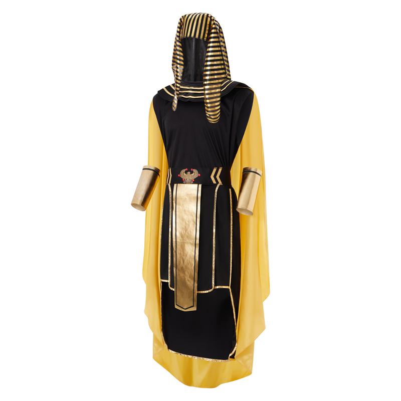 Mens Egyptian Pharaoh Costume Set 7 Pcs King of Egypt King Tut Cosplay Sets Halloween Cosplay Outfits