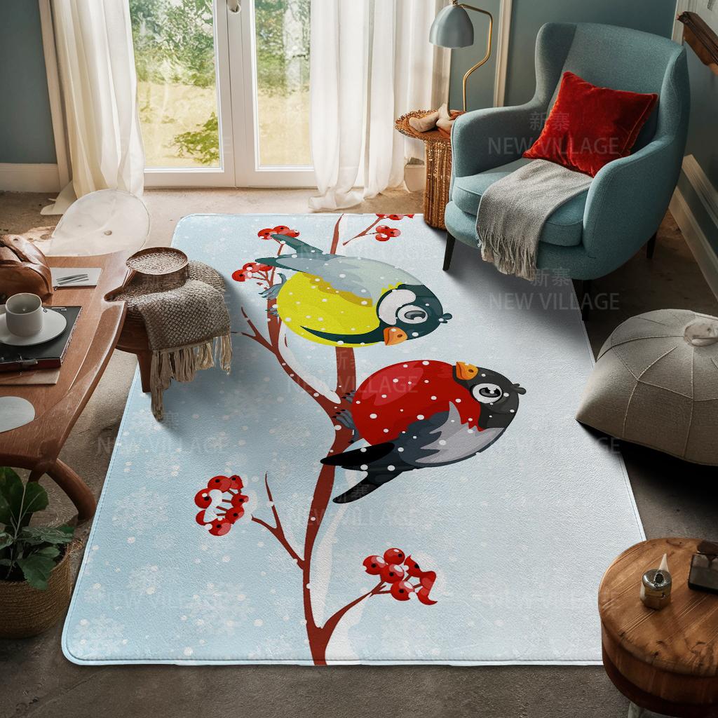 House Entrance Carpet Home Door Mat Living Room Bath Foot Bathroom Non-slip Water Absorption Rugs Bath Merry Christmas Winter