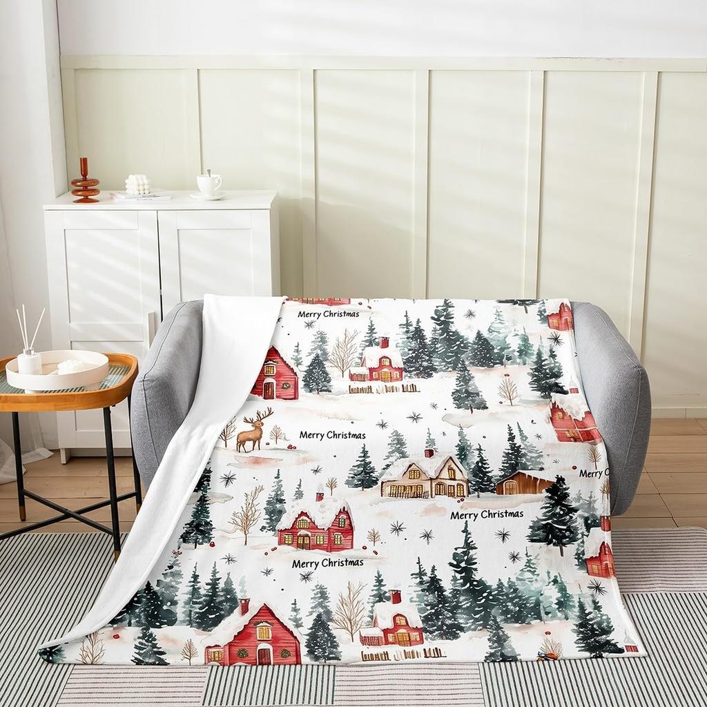 Christmas Flannel Fleece Throw Blanket Xmas Theme Fuzzy Blanket Throw for Kids Boys Girls Teens Bedroom Decor Black African