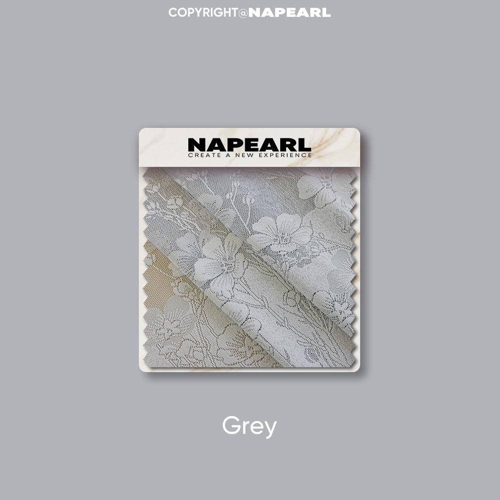 

1 шт. NAPEARL Проста сучасна тюлева жакардова порожниста напівпрозора прозора штора для вікна вітальні, спальні, балкона, домашній декор W300cm x L260cm сірий