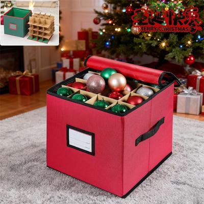 Sváteční úložný box s přepážkou Domácí úložný box na vánoční koule se zapínáním na zip Multifunkční organizér Deropa Cajas
