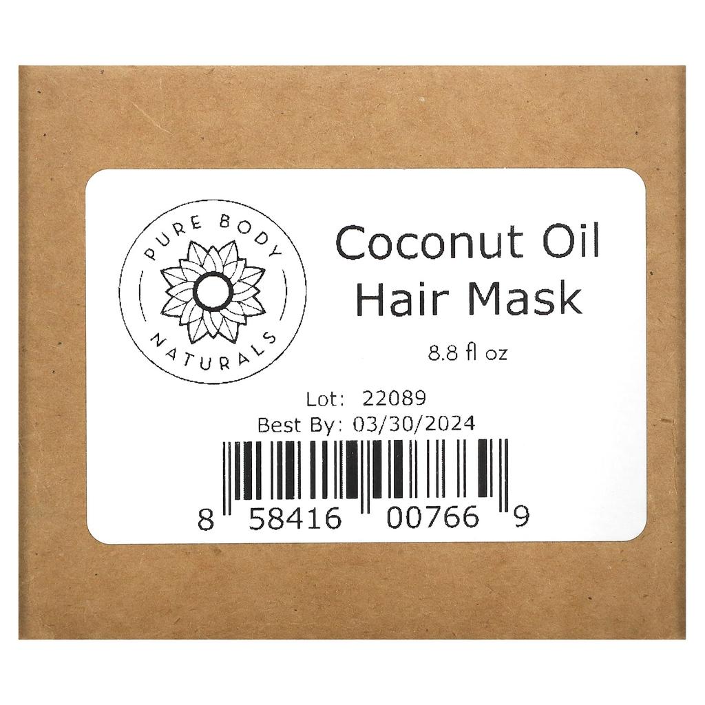 Pure Body Naturals, Coconut Oil, Deep Repair Hair Mask, 8.8 fl oz (260 ml)