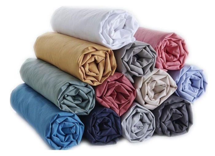Lot de 3 Draps Housse - Multicolore - 140x190 cm - Polycoton 57 fils/cm² - Bonnet 25 cm - Lavable 40°C