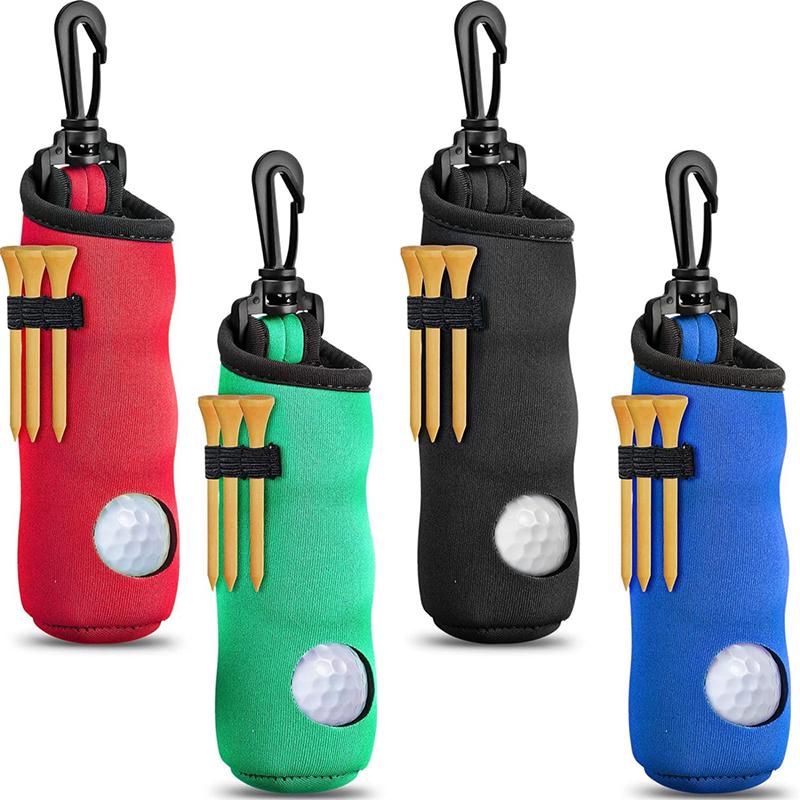 1Pc Golf Tee Holder Neoprene Golf Ball Carry Bag Pouch Golf Ball Holder Keychain Belt Clip Portable Golf Gifts Accessories