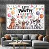 Sfondo 2D Carino Zampa di Cane Multi-Razza per Compleanni e Decorazioni per Bambini