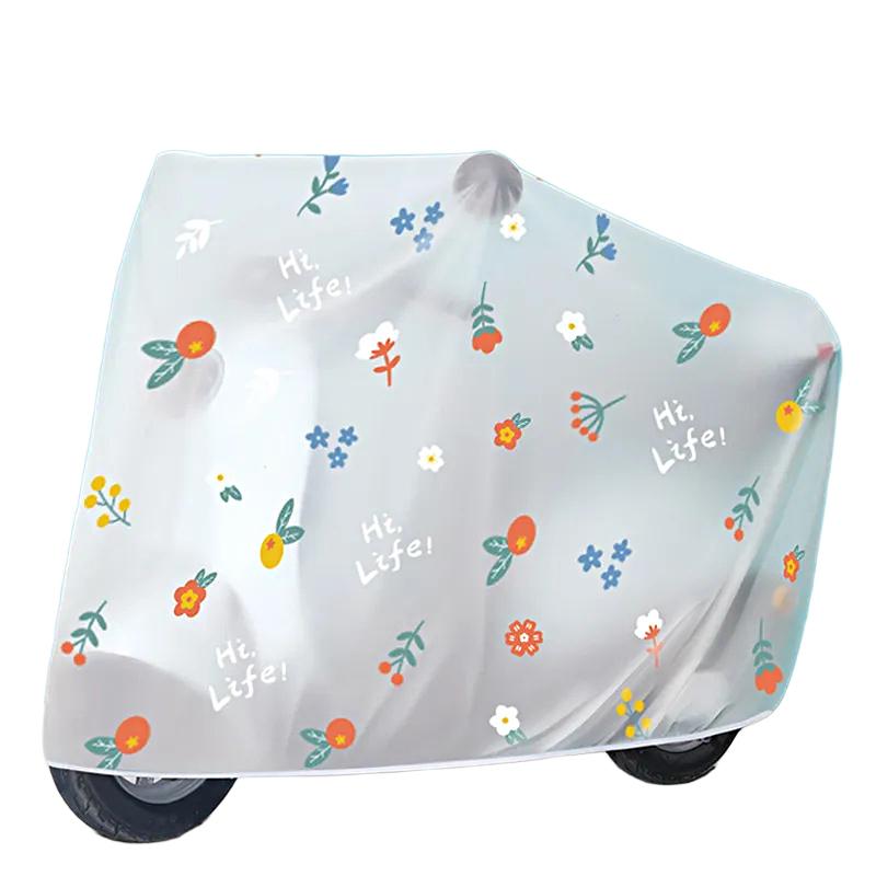 1PC Waterproof Cartoon Pattern Electric Bike Raincover Universal Motorcycle Cover Thickening Sunshade Cute