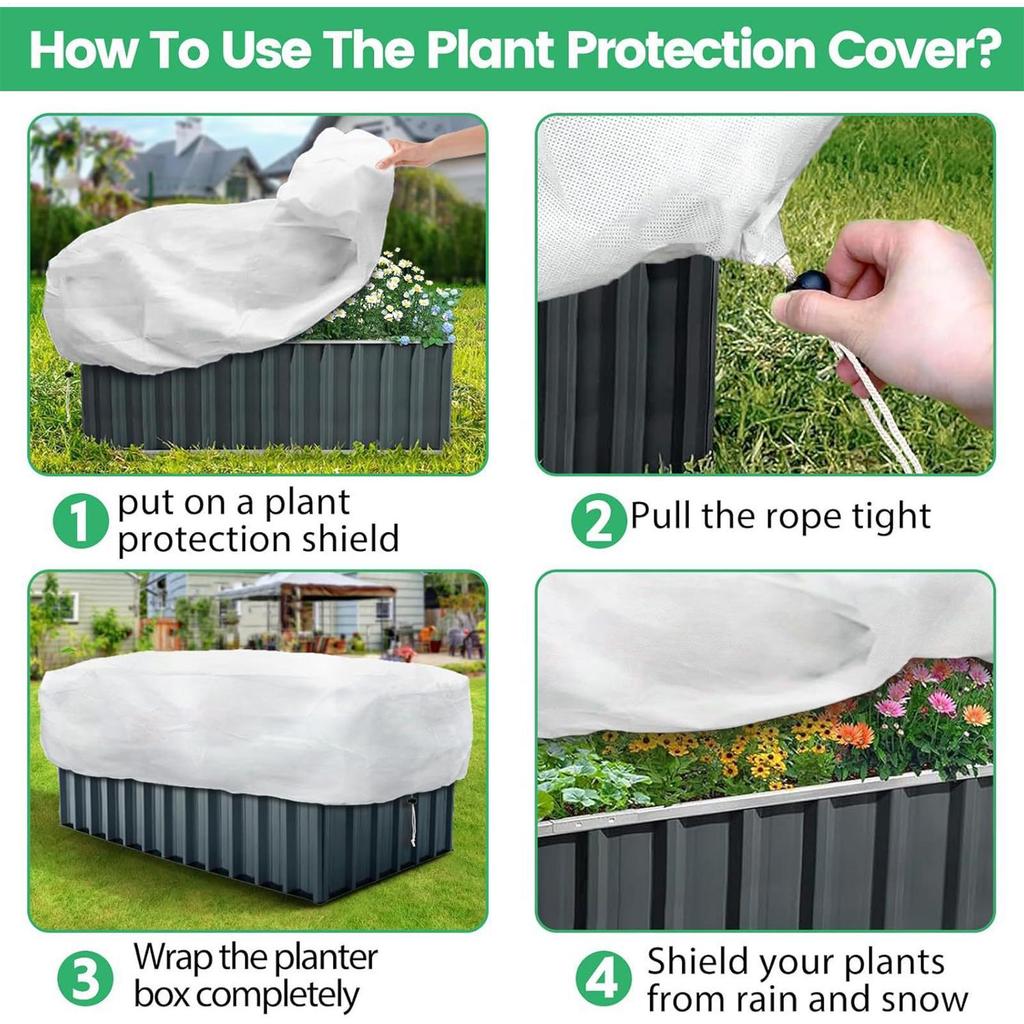 Raised Bed Plant Cover Raised Bed Bird Netting Barrier Screen With Drawstring Freeze Protection Frost Mesh Barrier Screen For