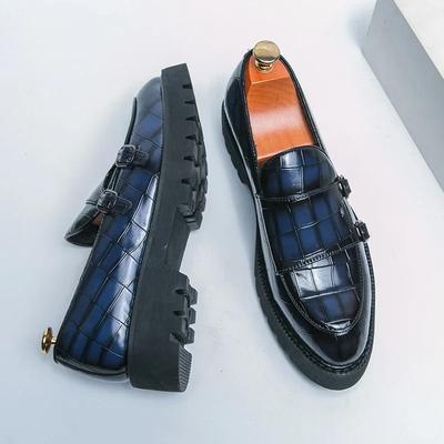 Street Fashion Herren Slipper Dicke Sohle Schuhe mit großem Zeh Trend Grün Partykleiderschuhe Herren Echtes Leder Freizeitschuhe 2025 Männlich