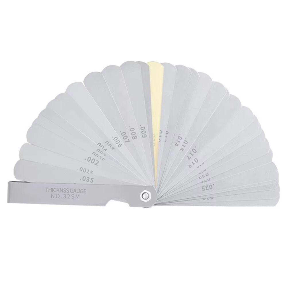 32pcs Blades Thickness Tester Metric 0.04-0.88mm Valve Tools Set Gap Filler  Spark Plug Measurement