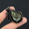 Unique Labradorite Gemstone Jewelry Pure Copper Wire Wrapped Handmade Pendant