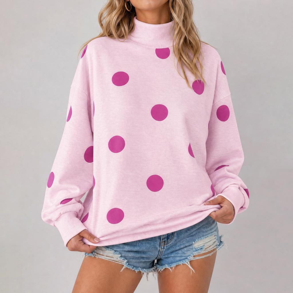 Women's Casual Printed Long Sleeve Crewneck Sweatshirt Top for Daily Wear