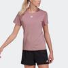 Adidas T Shirts Women's Purple Pink Crew Neck Moderate Straight Fit HG0253