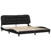 VidaXL Bed Frames with LED Lights, Upholstered Bed, Double Bed, Adult Bedroom Interior Bed, Modern, Black 3213953