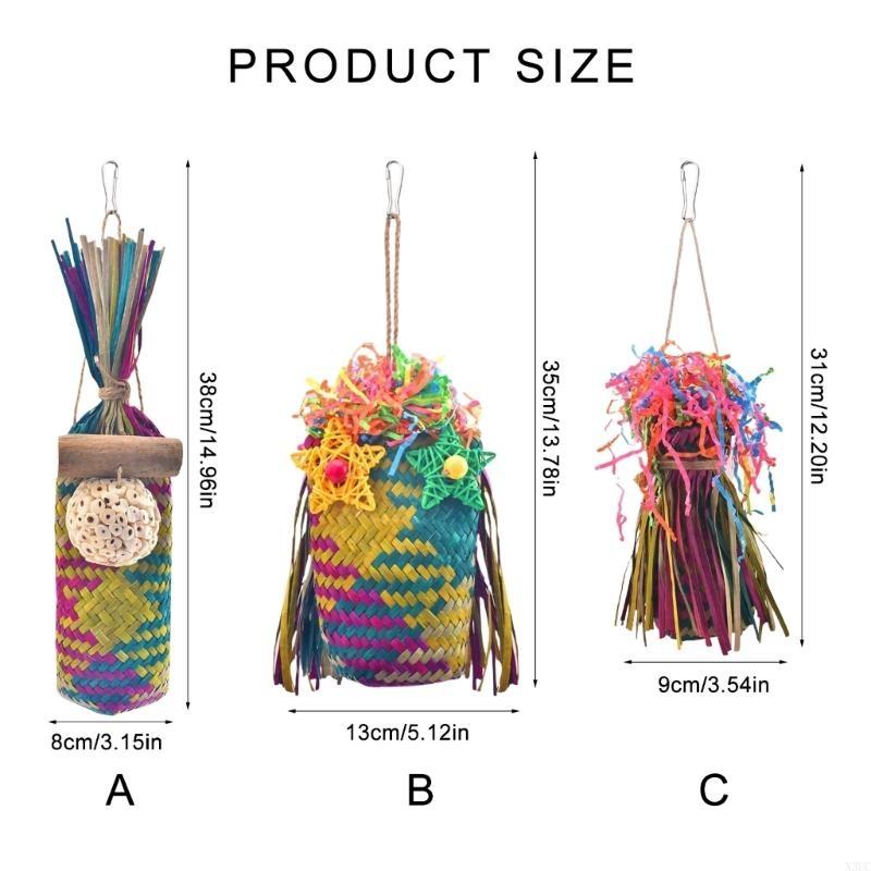 Weaving Parrot Toy Cage Tearing Chewing Toy Natural Parrot Climbing Toy X3UC