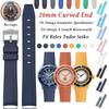 Silikonband für Rolex GMT Submariner Diver 20mm Uhrenarmband FKM Gummiband für Omega X Swatch Herren Damen Gebogenes Armband
