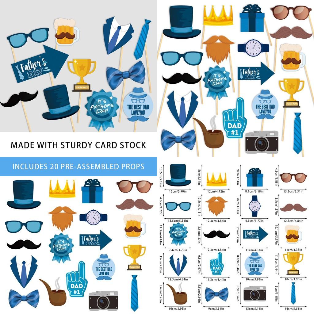 Fathers Day Photo Prop Party Decor With Paper Materials For Themed Celebrations