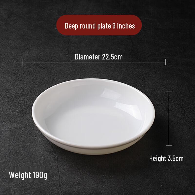 

A5 White Melamine Round Dinner Plate