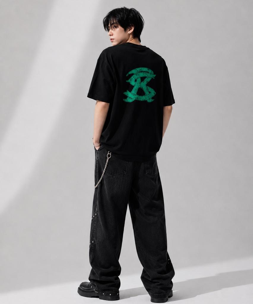 Seuteijial Sr Vintage Printed Short Sleeve T-Shirt [Black]