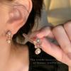 In the Wind Pearl Bow Earrings Female Sweet Temperament Super Fairy High Sense Stud Earrings Korean Versatile Internet Celebrity Earrings