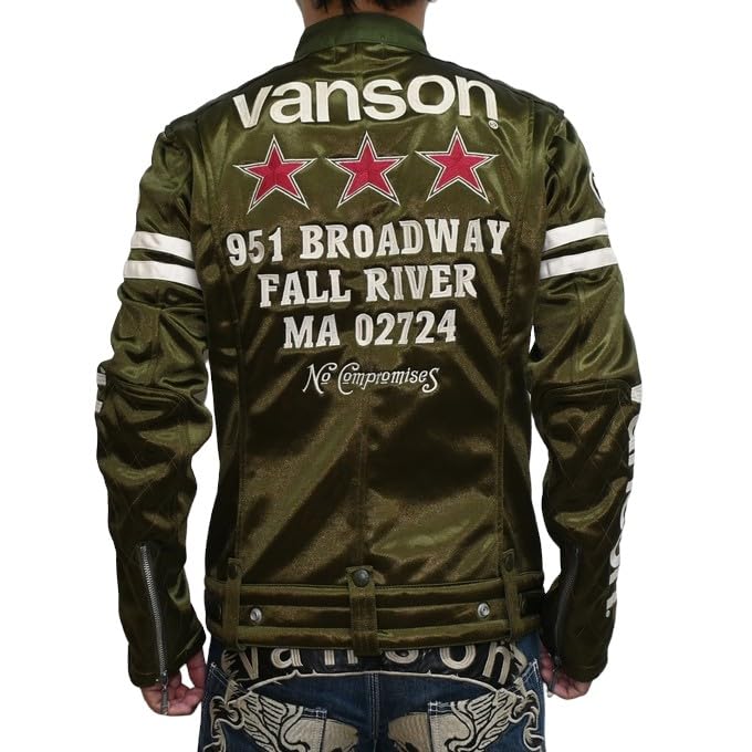 

50th Anniversary Bonded Single Riders Jacket Outerwear [Banson] NVSZ-2415 Men s (M, Olive) оливковий