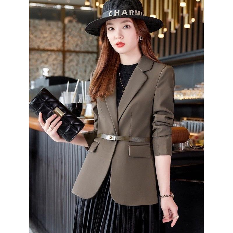 Premium Autumn/Winter Women's Elegant Textured Blazer - Formal High-End Jacket