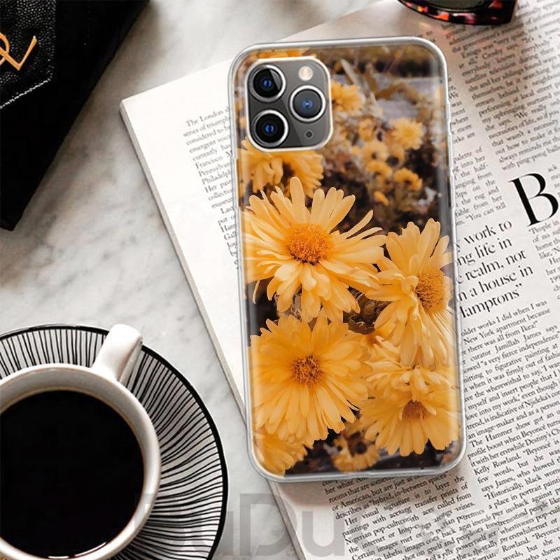 Beauty Yellow Sunflower Print Cover For iPhone 16 15 14 13 12 11 Pro Max Apple Phone Case X XS 7 Plus 8 + Art Customized Print S