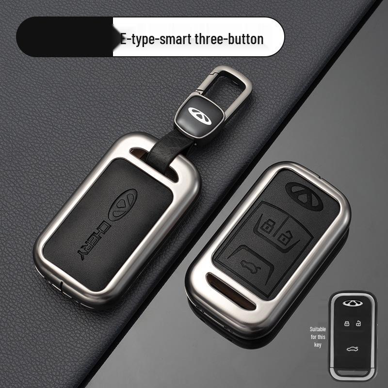 Chery Car Key Cover: Fits Tiggo, EQ1, QQ Ice Cream, Arrizo E - Small, Secure Metal Shell with Hanging Buckle