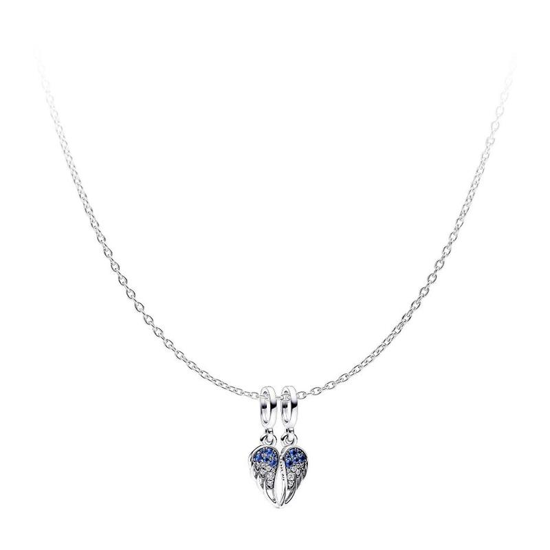 Pandora Shining Angel Set 925 Silver Necklace Women s Silver/Blue ZT26011303A синий
