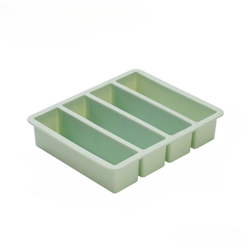 4 Grid Giant Silicone Ice Cubes Long Strip Square Whiskey Ice Tray Mold Non-toxic Durable Large Ice Mold Barware Cocktail Tools 6