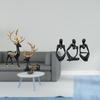 Elegant Reindeer And Thoughtful People Resin Sculpture Set Unique Animal Human Figurine