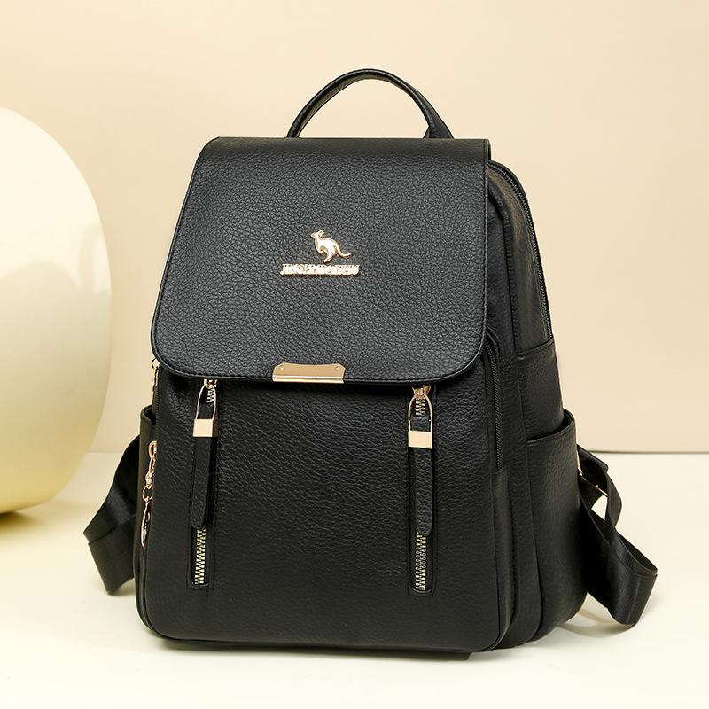 PU Rucksack Damen Mehrschichtiger Reißverschluss Rucksack