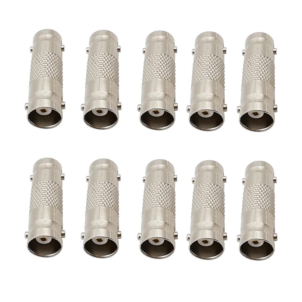 100pcsBNC Female Connector Solderless BNC Female to BNC Jack Extension Cable Coupler for CCTV Camera Security Surveillance System