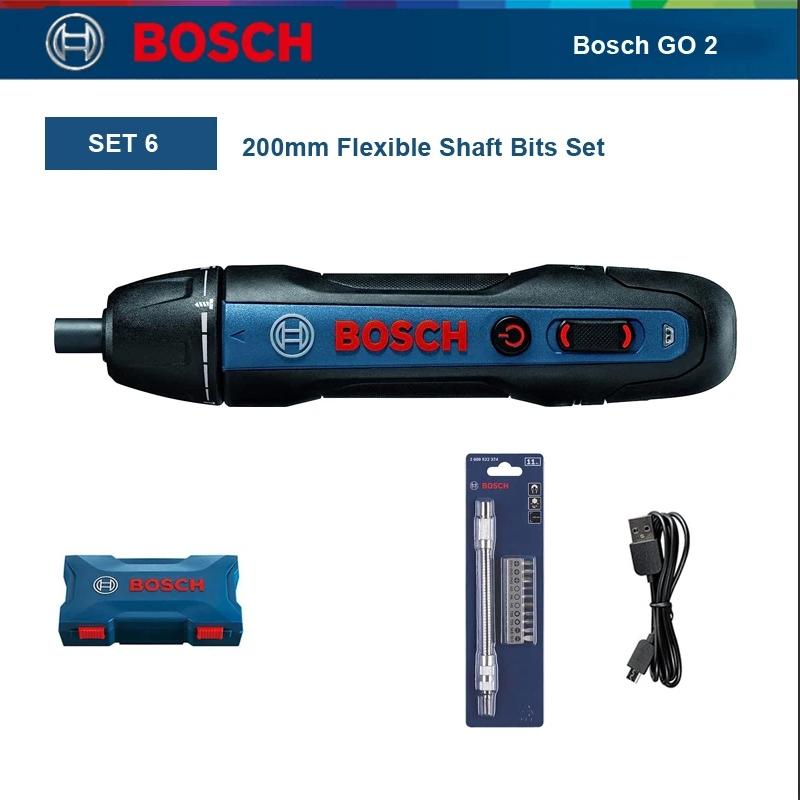 Bosch GO 2 Cordless Electric Screwdriver Professional Smart Screwdriver 5 Torque Setting USB Rechargeable Hand Drill Bits Kits