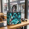 Cyan Crack Pattern Tote Bag Fashion Large Capacity Shoulder Handbag for Daily Use