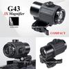Tactical E*t*ch G33 G43 G45 Sight Fixed 3X 5X Magnifier Scope with Quick Disassembly and Flipping for Airsoft Hunting Collimator