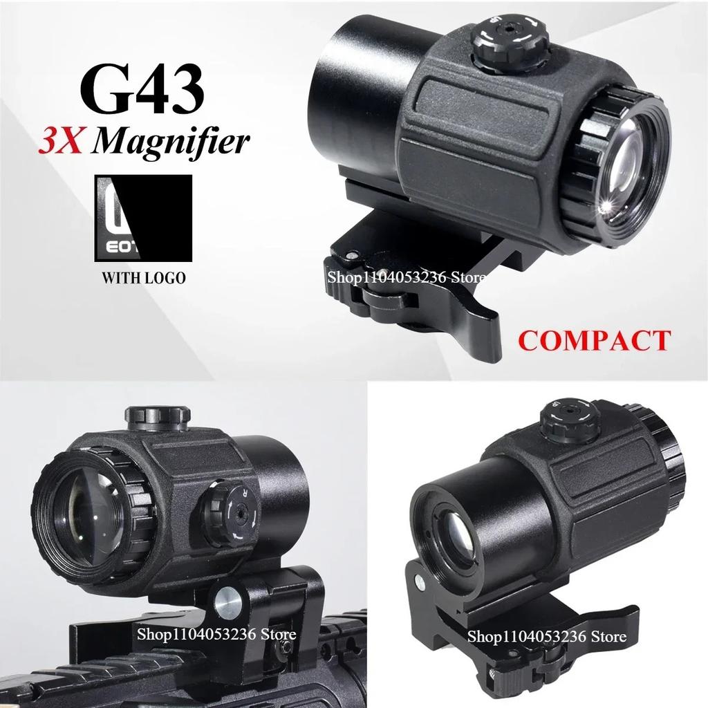 Tactical E*t*ch G33 G43 G45 Sight Fixed 3X 5X Magnifier Scope with Quick Disassembly and Flipping for Airsoft Hunting Collimator