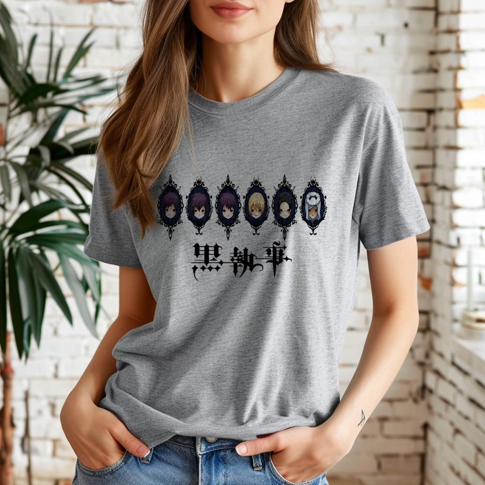 

Black Butler shirt women Psychedelic women Graphic Retro korean clothes University t-shirt Retro harajuku Y2k 2000s Grunge S