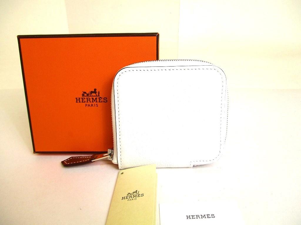 

Автентичний гаманець для монет HERMES Pearl White Veau Epson SILK IN LINE Azap Compact Mini #a029 Refurbished
