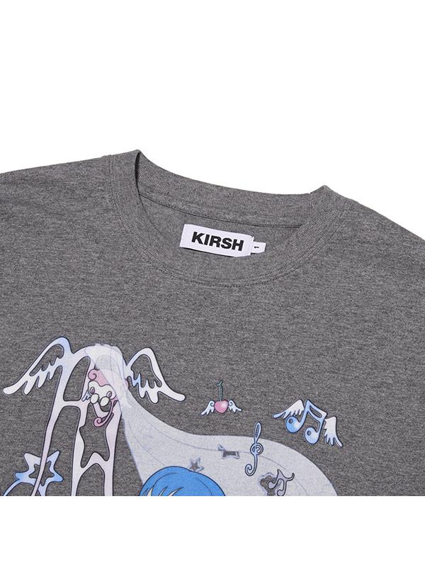 KIRSH X Sunonebird Main Graphic Big Oversized T-Shirt [Melange Gray]