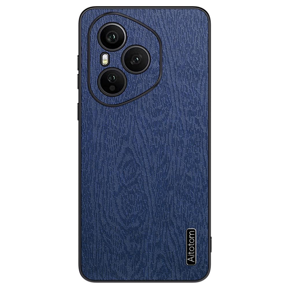 For Honor 400 Pro 5G (Global) Case Wood Texture PU Leather Coated PC TPU Phone Cover