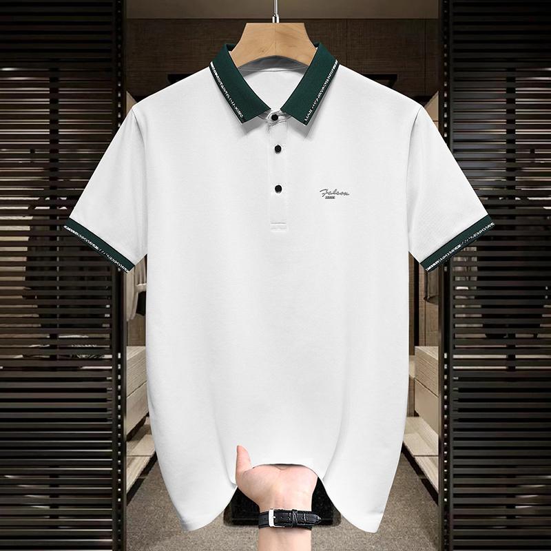 Letní polo tričko s krátkým rukávem pro pánskou módu, business, volný čas, dojíždění, sport, ledový hedvábí, elastické, rychleschnoucí tričko, top