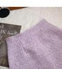 Tweed High-Waisted A-Line Skirt - Women's 2025 Autumn/Winter Korean Coco Style, Purple, Short Length