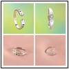 Xiaohongshu Enamel Cat Paw Silver-Plated Couple Ring