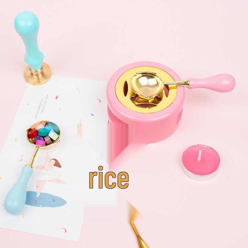 Complete Wax Seal Set with Accessories: Wax Beads, Wax Seal Spoon, Furnace, and Stamp Head