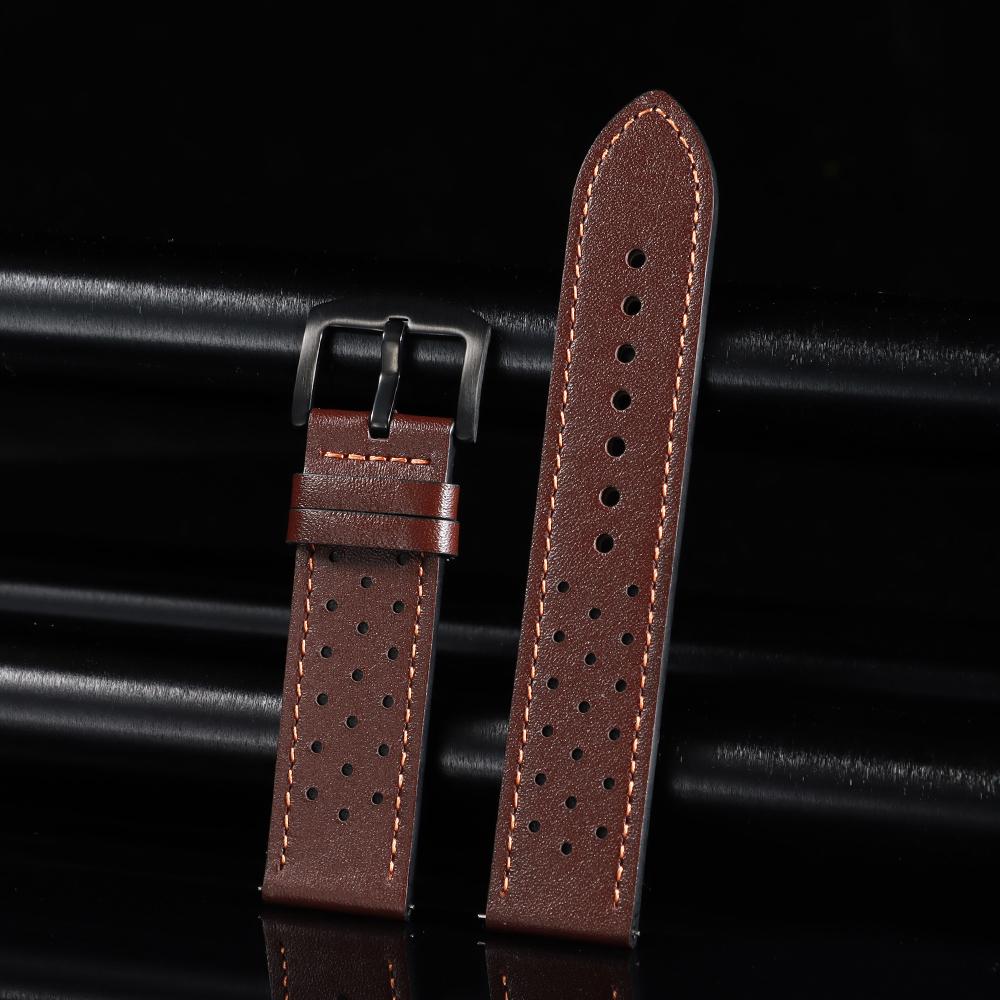 20mm 22mm Vintage Calfskin Strap Men Women Universal Cowhide WatchBand Breathable Bracelet Sport Wristbelt Accessory for Seiko
