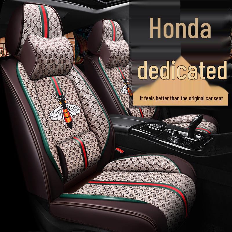 Universal Linen Seat Cover for Honda Accord 8th-10th Gen - Half Cushion, Full Cover, All-Season