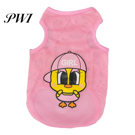 Pet Apparel Vest Cartoon Pattern Wear Resistant Polyester Dog Ultra-Thin Sleeveless Sunscreen Print Supplies Outfit