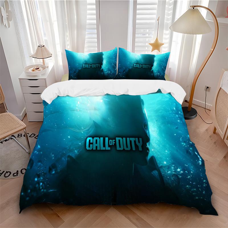Call Duty Bedding 3 Piece Set HD Print Duvet Cover Pillowcases for Teens Adult Bedroom Decoration Christmas Gift